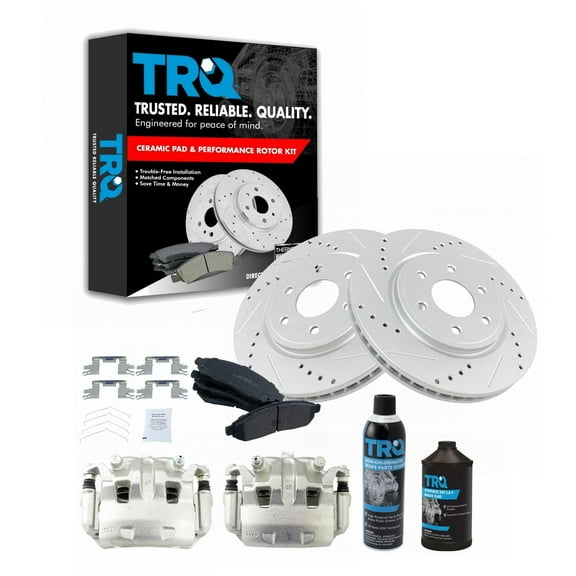 Front Ceramic Brake Pad, Performance Rotor & Caliper Kit w/ Chemicals for Nissan BKA22040 Fits select: 2005-2019 NISSAN FRONTIER, 2005-2012 NISSAN PATHFINDER