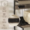 thumbnail image 3 of Distressed Grey Baker's Rack with Power Outlet & USB - Kitchen Microwave Shelf, 60.2" Tall Storage for Living Room, Dining Area, 3 of 7