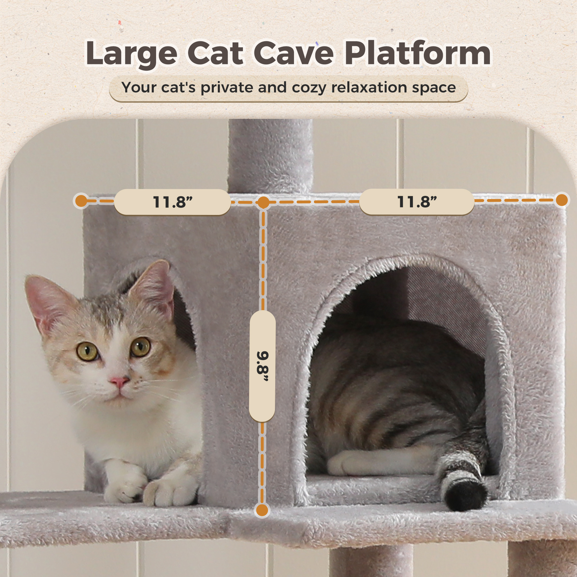 Pawz Road 56" Multi-Level Cat Tree Tower for Large Cats photo 8