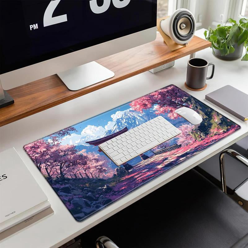 HELLOYOUNG Anime Mouse Pad, Large Gaming Mouse Mat with Non-Slip Rubber Base, Extended Rectangular Desk Pad for Keyboard and Mouse, Waterproof & Stitched Edges, for Home Office, Gamers