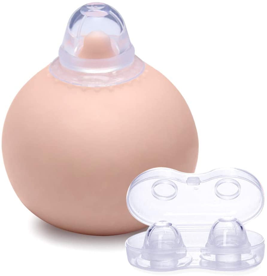 Amerteer Nipple Aspirator, Nipple Corrector, Nipplesuckers for Shy,2 Pack Silicone Nipple Corrector Painless Nipple Sucker Puller Nipple Treatment Redress Breastfeeding Aid for Pregnant Women