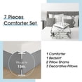 thumbnail image 4 of Lanco 7 Piece White Grey Comforter Set, King Sizeï¼ All Season Geometric Pattern Bedding Set, Matching Bed Skirt, Pillows & Shams, 4 of 7