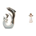 thumbnail image 1 of Estatua moderna abstracta de un ángel delfín de cerámica para sala de estar, escritorio de oficina, chimenea, mesa de centro, decoración, escultura de, 1 of 8