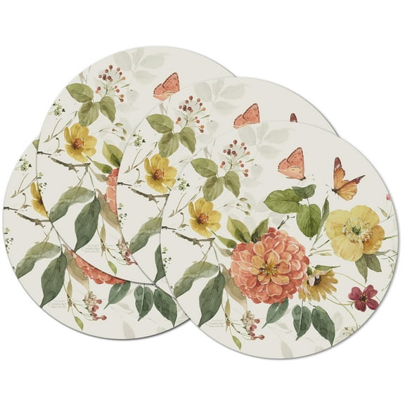 CounterArt "Nature's Blessings" 4-Pack Round Reversible Tabletop Placemats