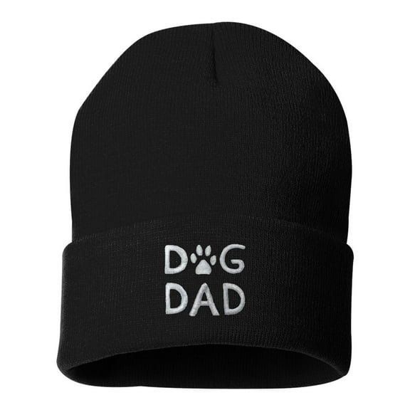 Adult Dog Dad Embroidered Cuffed Knit Beanie Cap
