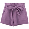 thumbnail image 4 of WMTBSRSW Big Girls Sumemr Shorts with Pockets Ruffle High Waisted Shorts Casual Lightweight Adjustable Tie Knot Loose Shorts 5-14 Years, 4 of 9