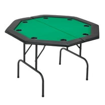 48 Inch Octagonal Folding Poker Table for 8 Players, Foldable Casino Texas Holdem Table with Waterproof Armrest, Felt Surface, Cup Holders, Reinforced Metal Frame, and Dust Cover