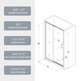 thumbnail image 2 of 56-60" W x 71" H Sliding Shower Door, Piovt Swing Glass Shower Door with 1/4"(6mm) Clear SGCC Tempered Glass, Pivot Frame Sliding Shower Door for Bathroom, Chrome, Reversible Installation, 2 of 7
