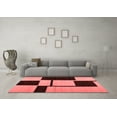 thumbnail image 3 of Ahgly Company Indoor Round Abstract Red Contemporary Area Rugs, 5' Round, 3 of 4