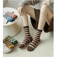 thumbnail image 5 of 5 Pairs Retro Style Colorful Striped Socks, Cute Athletic Crew socks for Women, 5 of 6