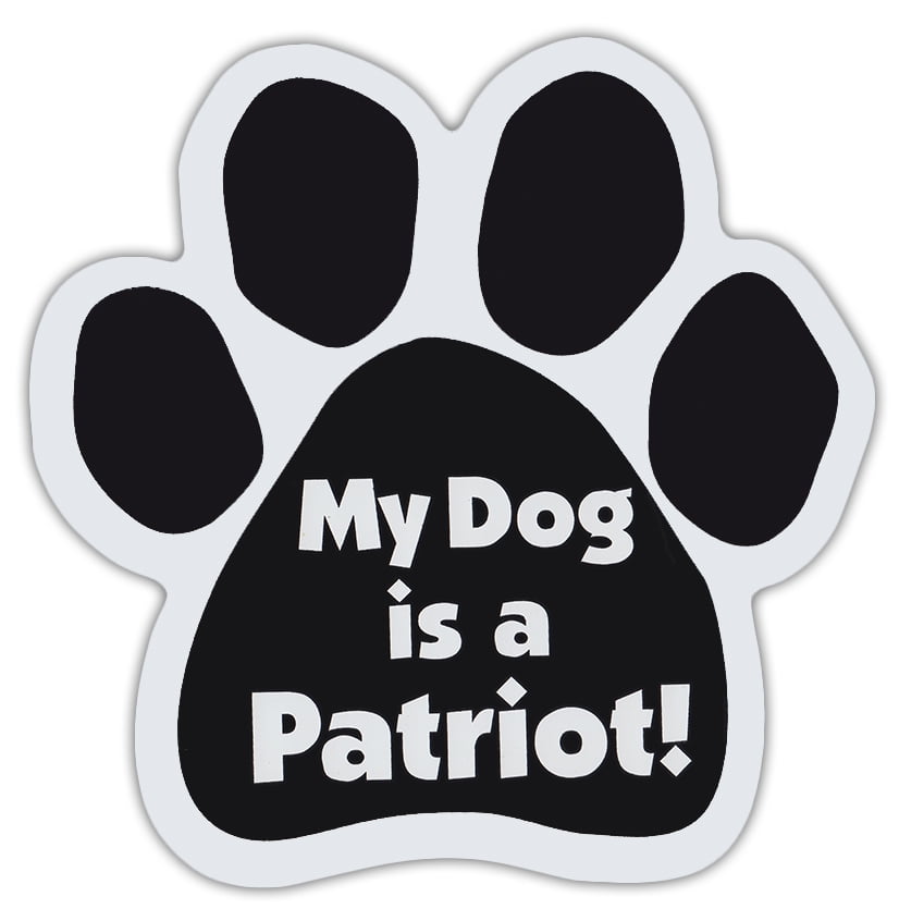 Dog Paw Shaped My Dog Is A Patriot (Support The Military