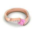 thumbnail image 3 of 1.25 T.C.W Natural Diamond Pink Sapphire Gemstone Beautiful Anniversary Ring for Women Solid 18K Rose Gold Size 9 by Diamond-Capitals, 3 of 8