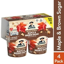 Quaker, Instant Oatmeal, Maple & Brown Sugar, 4 Count, 1.69 oz Cups