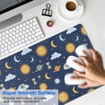 thumbnail image 4 of Long Mouse Pads for Desk,Blue Sun Moon Cloud Planet Eye Hourglass Desk Mats on Top Of Desks, Desk Mouse Pad Extra Large with 3mm Non-Slip Base and Stitched Edge for Gaming,Work,Home 35.4"x15.7", 4 of 5