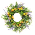 thumbnail image 2 of Spring Orchid Flower Wreath Front Door Hanging Decor European Style Simulated Non Fading For Front Door Porch Wall Home Wedding Festival Party Spring Themed Decor Holiday Gifts Party Favors, 2 of 9