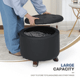 thumbnail image 5 of MoNiBloom Storage Ottoman with Padded Seat, Modern PU Leather Footrest, Round Seat Stool, Black, 5 of 8