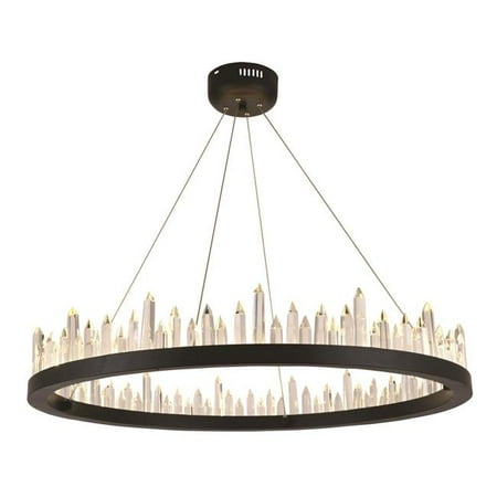 

5 x 31.5 x 31.5 in. Malta 40 light Satin Dark Grey Chandelier - Royal Cut Crystals