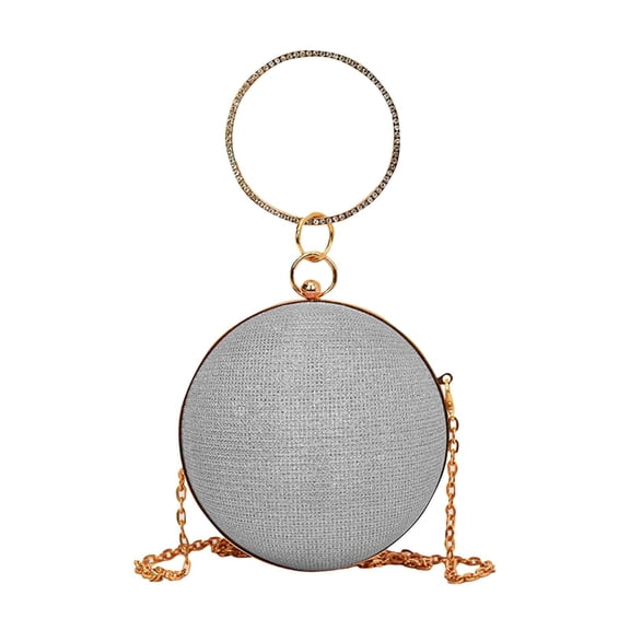 Mwjwdo Women's Evening Glitter Chain Tote Crossbody Purse, Elegant Clutch Handbag for Wedding Party & Formal Occasion Silver