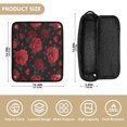thumbnail image 4 of Hair Tool Organizer Bag with Heat Resistant Mat Removable Travel Storage Case for Hot Air Brushes Curling Irons Red Roses and Hearts Pattern, 4 of 8