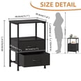 thumbnail image 3 of Eunos Nightstand End Table, 2 Drawer Black Small Bedside Table for Bedroom, Living Room, 3 of 7