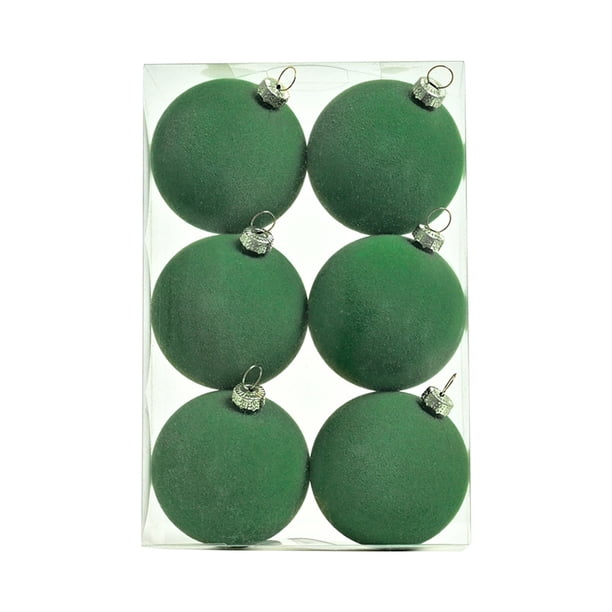 Adornos navideños, bolas de terciopelo, 6 unidades, 2,36 pulgadas, para árbol de Navidad, baby shower, primera Navidad, fiesta de cumpleaños, bolas de terciopelo flocado.