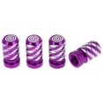 thumbnail image 1 of Tapones Decorativos para Válvula de Neumático con Patrón de Alas Moradas 7x22mm Aleación de Aluminio 4 Pcs, 1 of 1