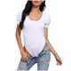 thumbnail image 1 of Top de Manga Corta de Verano para las Mujeres Cuello Redondo Manga Corta Plisado Cuerpo Sólido, Blusa Sexy de Poliéster, Lavado a Mano Casual, 1 of 7