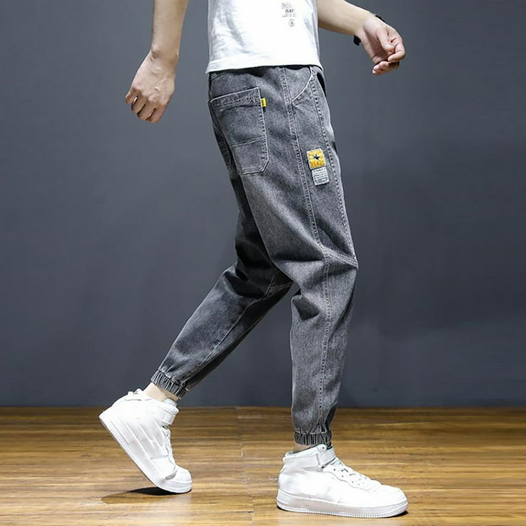 PMUYBHF Mens Sweatpants with Pockets 4Xl Mens Casual Drawstring Elastic  Waist Pencil Pants Streetwear Trousers Jeans Mens Stretch Jeans Slim Fit  38X34
