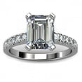 thumbnail image 3 of HeartsAndYou 1.4ct Emerald Cut Moissanite Accent Solitaire Engagement Ring for Women 18k White Gold Over Silver, 3 of 7
