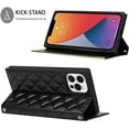 thumbnail image 6 of Wallet Case Apply to iPhone 13 Pro,Luxury Fashion Flip Purse Leather Bag with Card Slots Crossbody Chain Shoulder Strap with Mirror Bracket Shockproof Protector (iPhone 13 Pro, Black), 6 of 7