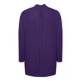 thumbnail image 7 of Ediodpoh Women Casual Solid Crochet Sweater Cardigan Loose Long Sleeve Pocket Long Coat Cardigan Sweaters for Women Purple M, 7 of 7