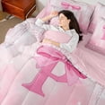 thumbnail image 4 of Castle Fairy 7-Piece Twin Bedding Set - Monogram P, Cute Bow (Ombre Glitter Print, Set 4), 4 of 8
