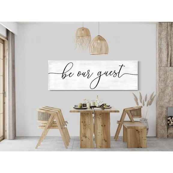Aaheei Phrase Canvas Poster Print Be Our Guest Sign Wall Art Painting For Living Room Guest Room Wall Decor Unframed