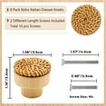 thumbnail image 7 of 8 Pack Boho Rattan Knobs for Dresser Drawers Wood Cabinet Wicker Decor Drawer Pulls (Natural), 7 of 7