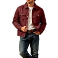 thumbnail image 6 of YODETEY Men’s Casual Button Down Trucker Jacket, Lightweight Collared Work Outwear Jackets Coats,Big and Tall ,Size S-3XL, 6 of 6