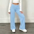 thumbnail image 6 of Hduncf Children's Fold Over Yoga Pants Low Rise Wide Leg Cute Flare Sweatpants Lounge Wear School Clothes Teen Girls Yellow 12-13Years, 6 of 9