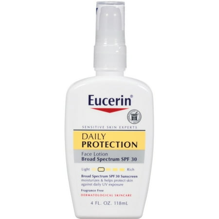 EUCERIN Daily Protection MOISTURIZING FACE LOTION, SPF 30, Sensitive Skin, 4 (Best Moisturizing Body Lotion With Spf In India)