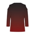 thumbnail image 6 of Womens Tops 3/4 Length Sleeve Tops Neck Casual Print Tunic T Shirts Three Quarter Length Tops Blouses For Women, 6 of 7