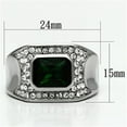thumbnail image 2 of Luxe Jewelry Designs Stainless Steel Men's Ring with Emerald Synthetic Glass Stones - Size 12, 2 of 4
