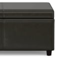 thumbnail image 4 of Avalon 54 inch Wide Contemporary Extra Large Storage Ottoman Bench in Tanners Brown Vegan Leather, 4 of 12