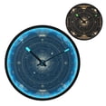 thumbnail image 2 of Indoor 12' Voice-Activated Luminous Decoration Wall Clock With LED Night Light Black & Gold Celestial Map, 2 of 8