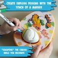 thumbnail image 4 of The Eggmazing Egg Decorator Dragon Egg Kit Arts and Crafts Set - Includes Egg Decorating Spinner, 6 Markers, and 2 Dragon Eggs with 3D Printed Dragons Inside | Ages 3 and Up, 4 of 8