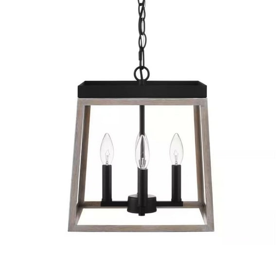 Ceybo — 4-Light Distressed Woodgrain Standard Pendant