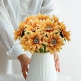 thumbnail image 4 of VQPeo Sunflowers Artificial Flowers, Fake Silk Sunflower with Long Stem, Artificial Sunflowers for Fall Home Decor, Wedding Decor, 4 of 5