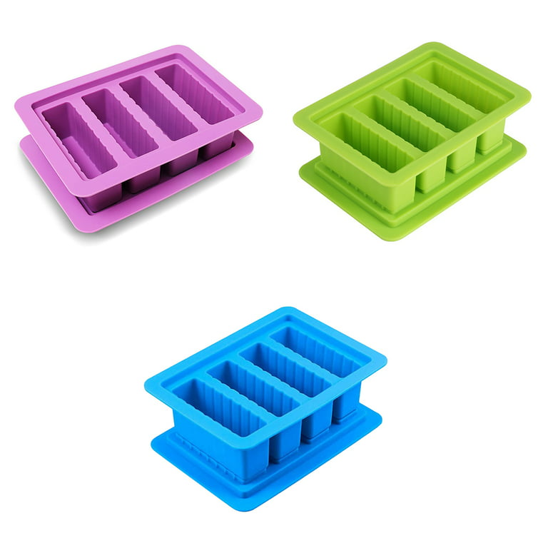 Large 4 Cavities Butter Mold Silicone (Green), Butter Mold with Lid  Non-Stick Easy to Clean Silicone.City Brand