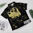 thumbnail image 2 of Bendy And The Ink Machine Mens Hawaiian Shirt Summer Casual Short Sleeve Button Down Beach Shirts, 2 of 7