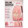 thumbnail image 2 of Wadan 17-Inch 6-Wheel Rolling Daily School Backpack – Stylish Trolley & Shoulder Bag for Girls, 2 of 9