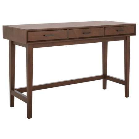 UPC: 0195058182881 | SAFAVIEH Hawthorn Solid Retro 3 Drawer Writing Desk  Brown
