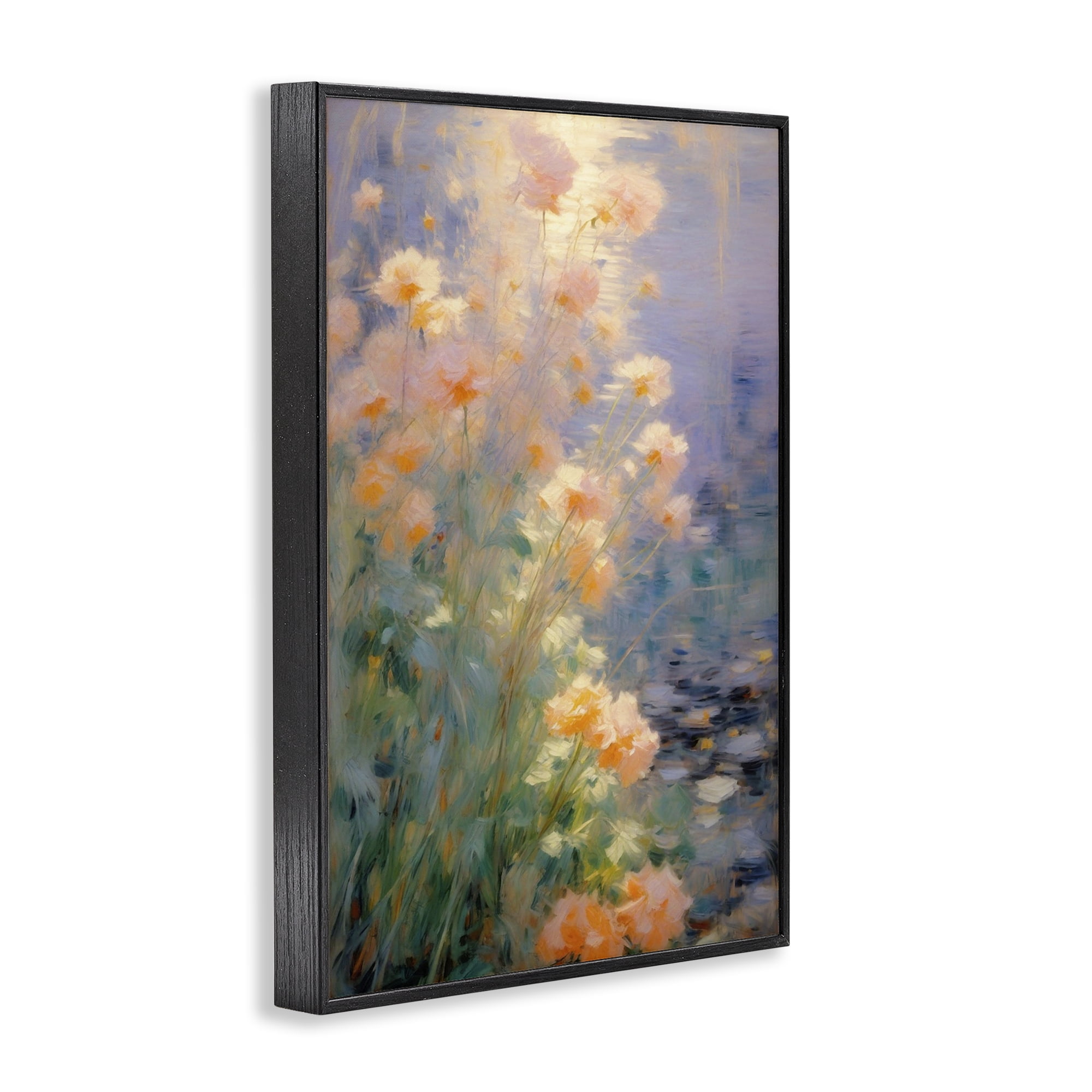 Stupell Industries Sunlit Pastel Blossoms Impression Black Framed Giclee Art, design by Angie Hawke