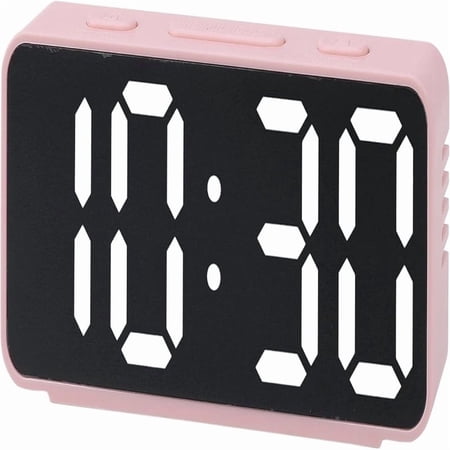 Digital Alarm Clock Adjustable Brightness, Dual Al, USB Charging Ports for Bedroom Dorm 5.1 L x 1.0 W x 2.2 H Pink
